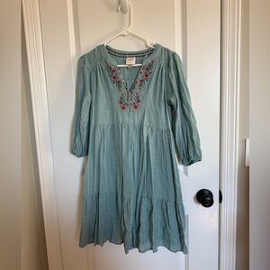 Embroidered Teal women’s dress